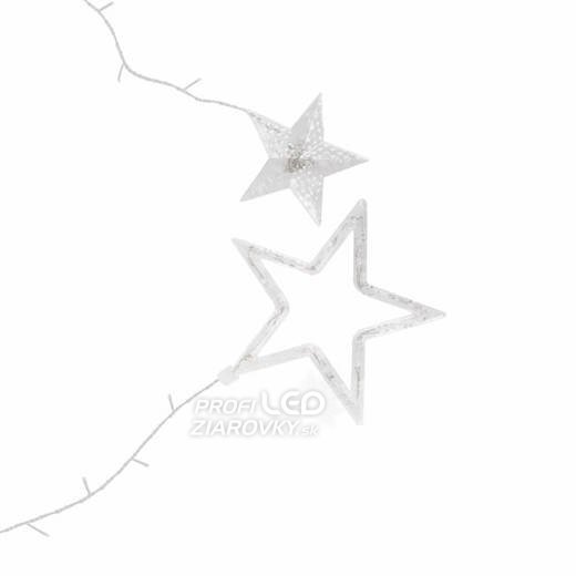 Svetelný záves s hviezdami vonkajší 2 m, 92 LED, teplá biela, 8 programov