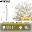 Viktória spojovateľná led svetelná reťaz vonkajšia - 50led - 5m teplá biela - biely kábel