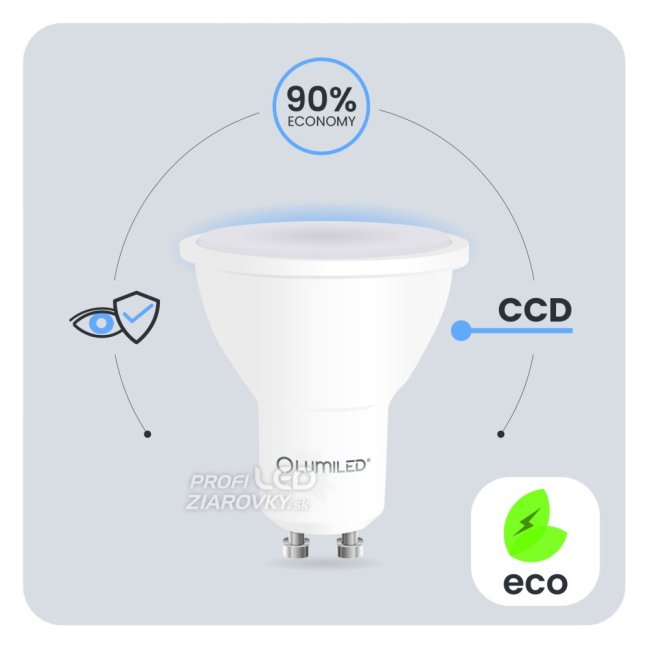 LED žiarovka GU10 reflektor PAR16 1, 5W = 15W 150lm 3000K teplá 120° LUMILED