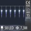 Vianočné svetelné cencúle vonkajšie 7,3 m, 50 LED, studená biela