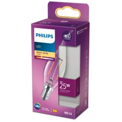LED žiarovka E14 BA35 2W = 25W 250lm 2700K Warm Filament PHILIPS