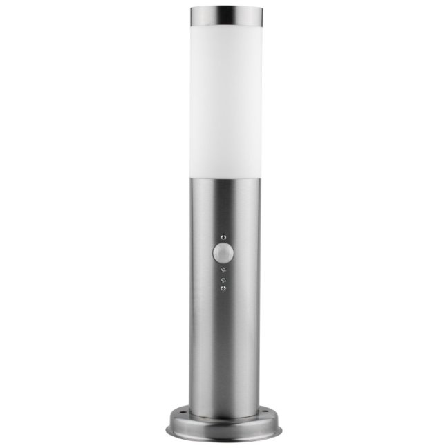 Vonkajšie záhradné svietidlo stĺpikové E27 Lilium Lumiled - pohybový senzor - 45cm - silver