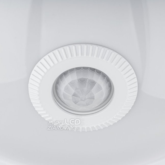 LED stropné svietidlo REGIS 2x E27 IP44 s pohybovým a súmrakovým senzorom biele okrúhle 30cm LUMILED