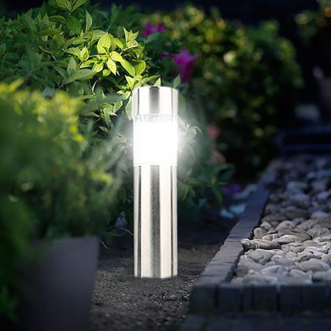 Záhradné solárne LED svietidlo TUBA - silver