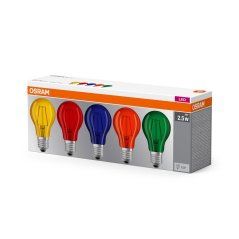 5PAK LED žiarovka E27 A60 2W 235lm 2700K Warm 300° Filament OSRAM Star Mix Colours