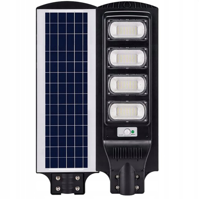 LED solárne pouličné svietidlo 1500W - 6500K - s držiakom a diaľkovým ovládaním - čierne