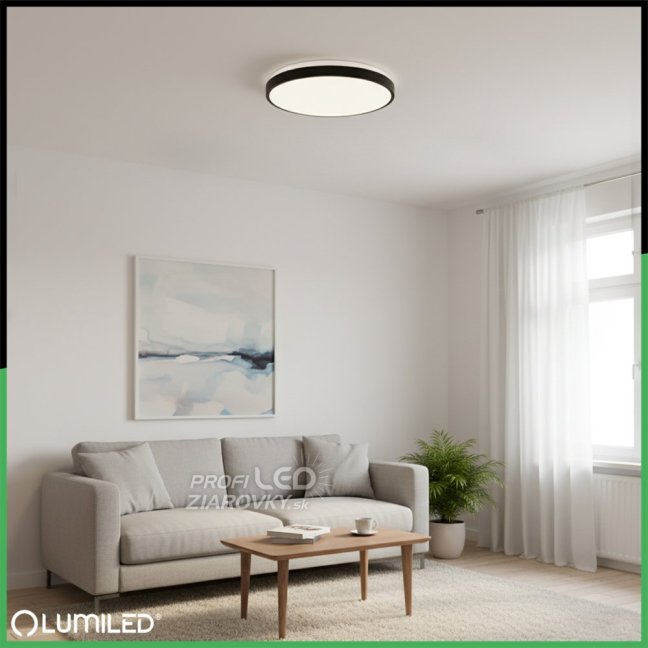LED stropný plafón 36W 4000K CELIS Round IP44 Black Ring ALS LUMILED