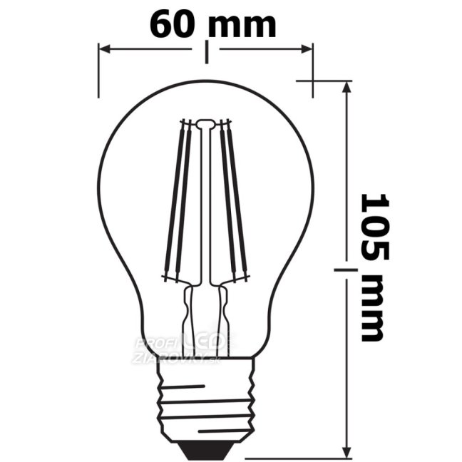 LED žiarovka E27 A60 5,8W = 60W 806lm 2700K Warm 300° CRI90 Stmievateľné vlákno OSRAM SUPER STAR+