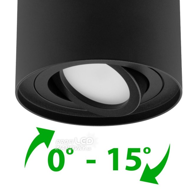 HALOGEN Spot Tube Movable GU10 Round Black 125mm AMAT-XL LUMILED pre povrchovú montáž