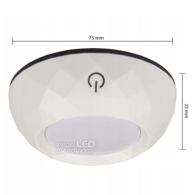 2x LED kruhové samolepiace kruhové svetlo pod skrinku s batériou 4000K 3xAA biela