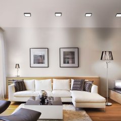 LED stropné svietidlo na povrchovú montáž 15W 1850lm 4000K Neutral Black Videx