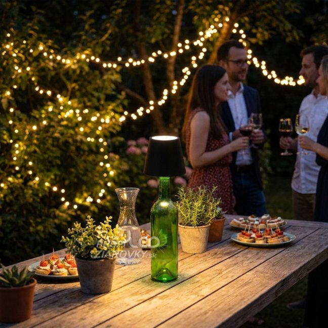 Lampa stolová stolná nočná zátka do fľaše vína USB CCT 3 farby SALCO čierna LUMILED