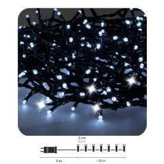 Led svetelná reťaz FLASH vonkajšia - spájateľná - studená biela - 300 Led - 15 m
