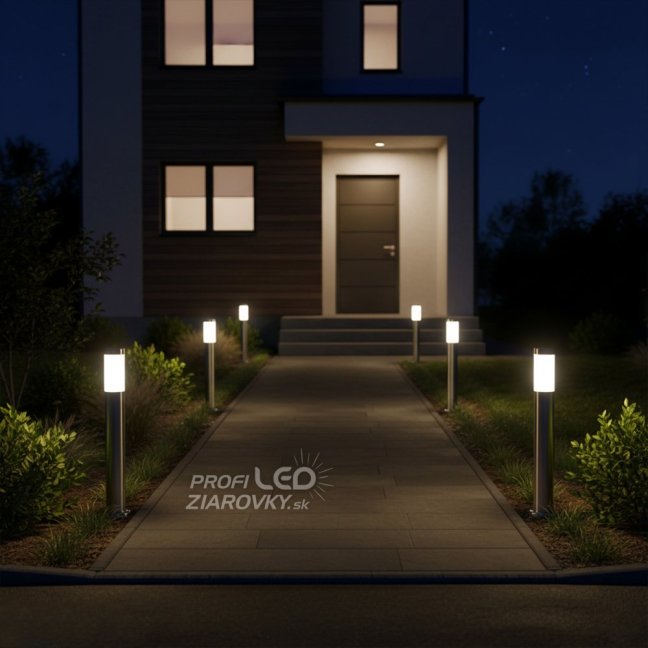 Vonkajšia záhradná lampa E27 INOX PIPE 65cm Lilium Lumiled