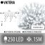 Viktória led svetelná záclona vonkajšia - 250led - 15m studená biela - biely kábel