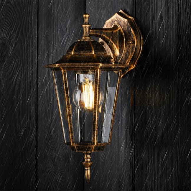Vonkajšie fasádne nástenné svietidlo E27 LATARNIA DOWN DOWN Patina BELLIS LUMILED