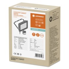 LED reflektor 20W 2000lm 4000K IP65 čierny so senzorom pohybu a súmraku LEDVANCE COMPACT V