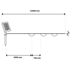 Solárne záhradné girlandy 200 LED 22m - teplá biela