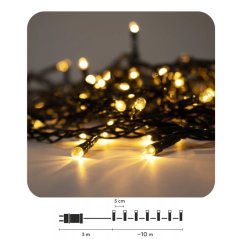 Led svetelná reťaz vonkajšia - spájateľná - programy - 200 Led - 10 m - teplá biela