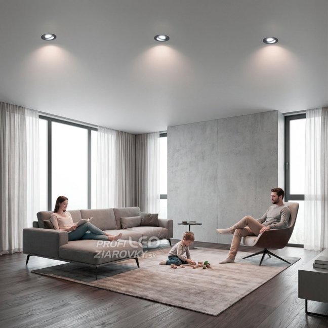 Svietidlo HALOGEN GU10 MR16 Round Black CASSIO LUMILED na zapustenú montáž