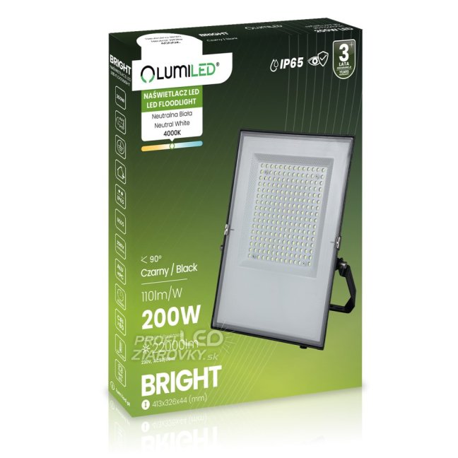 LED reflektor vonkajší BRIGHT vodotesný 200W 22000lm 4000K LUMILED