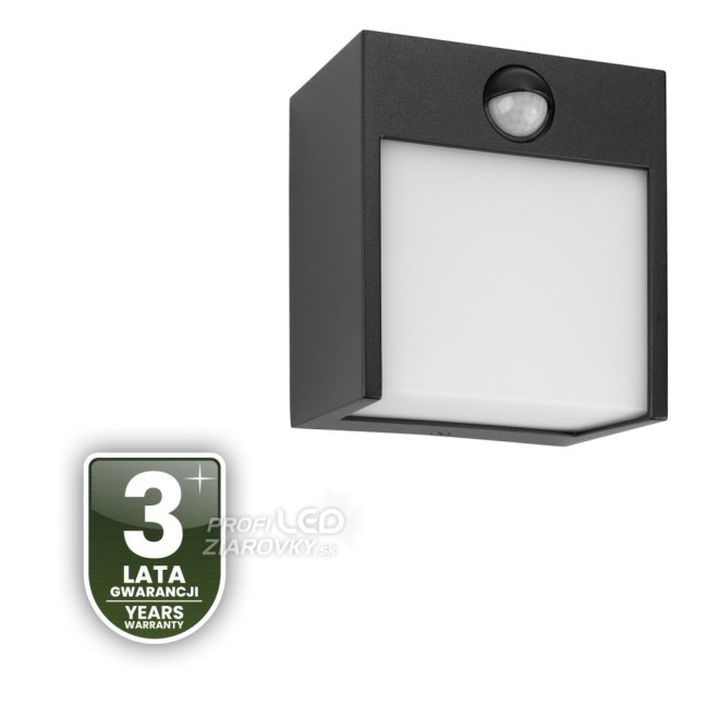 Záhradná nástenná lampa LED vonkajšie nástenné svietidlo s pohybovým senzorom PIR IP54 12W 3000K RUBUS LUMILED