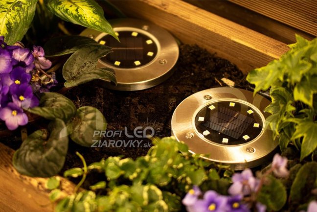 Sada 4x záhradná lampa 8x LED 0,8W SOLAR DOGRUNT s krytím IP54