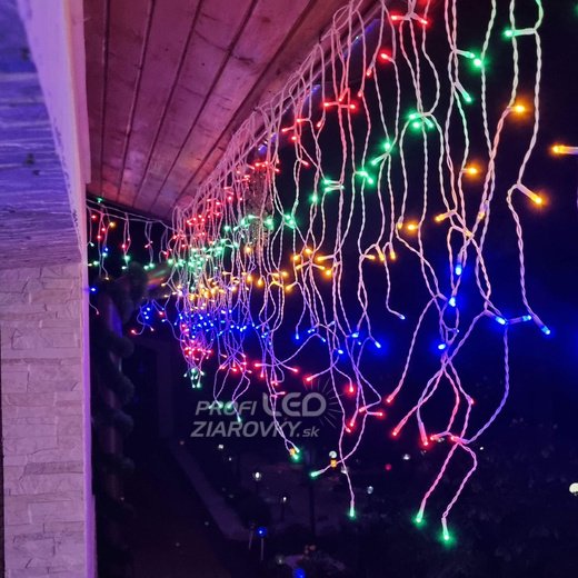 Svetelný záves vonkajší 20 m, 500 LED, farebná, na spájanie, svetelné programy