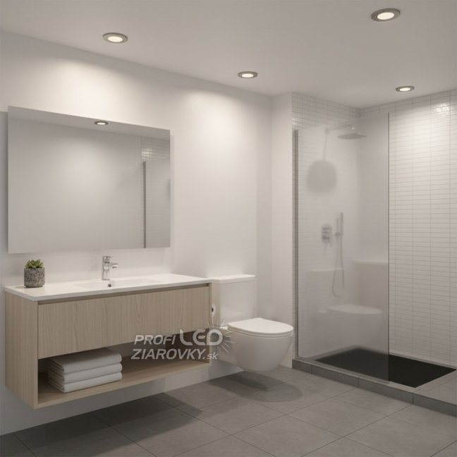HALOGEN svietidlo na zapustenie do kúpeľne hermetické AQUS GU10 LUMILED Satin IP44 FIXED