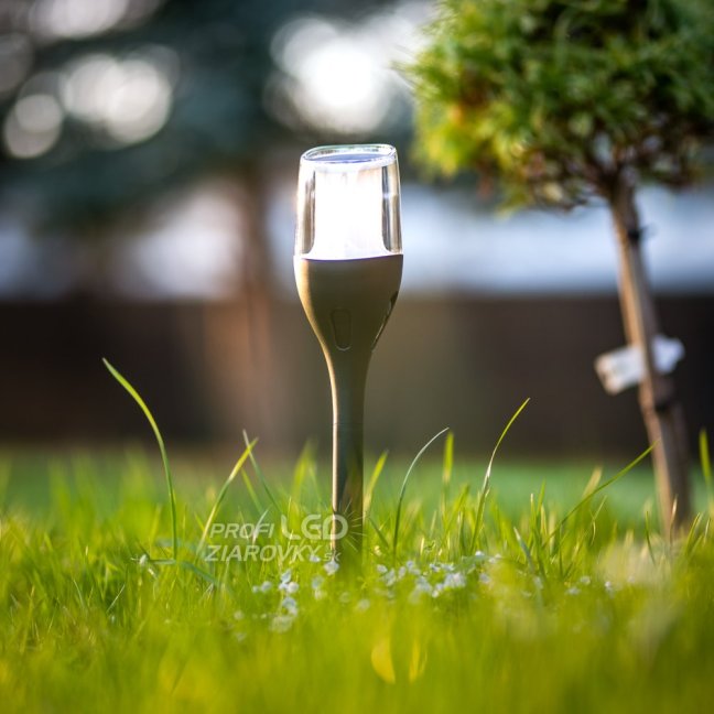 LED solárna vonkajšia záhradná lampa IGNIS 64 cm LUMILED s efektom plameňa