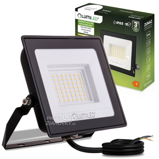 LED reflektor ZUNA2 50W 4500lm 4000K IP65 Black LUMILED