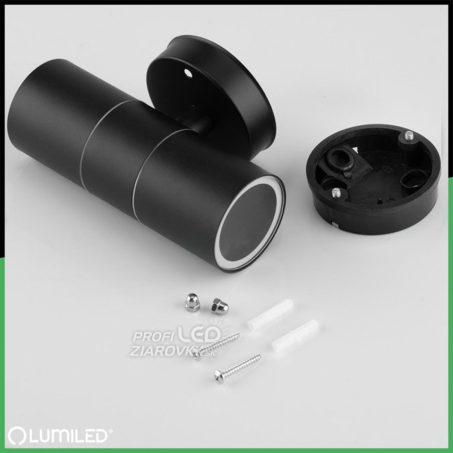 Záhradné nástenné svietidlo fasáda zhora nadol LED GU10 IP44 ZINNIA Black Lumiled