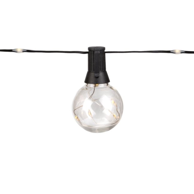 Záhradná solárna girlanda 20x LED dekoratívne žiarovky 10, 55m 3000K teplá + diaľkové ovládanie AURA LUMILED