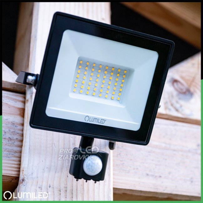 LED reflektor ZUNA2 50W 4500lm 4000K IP44 Black Senzor pohybu LUMILED