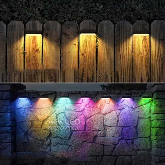 Solárna záhradná lampa LED nástenná lampa 3000K + RGB KEOS LUMILED