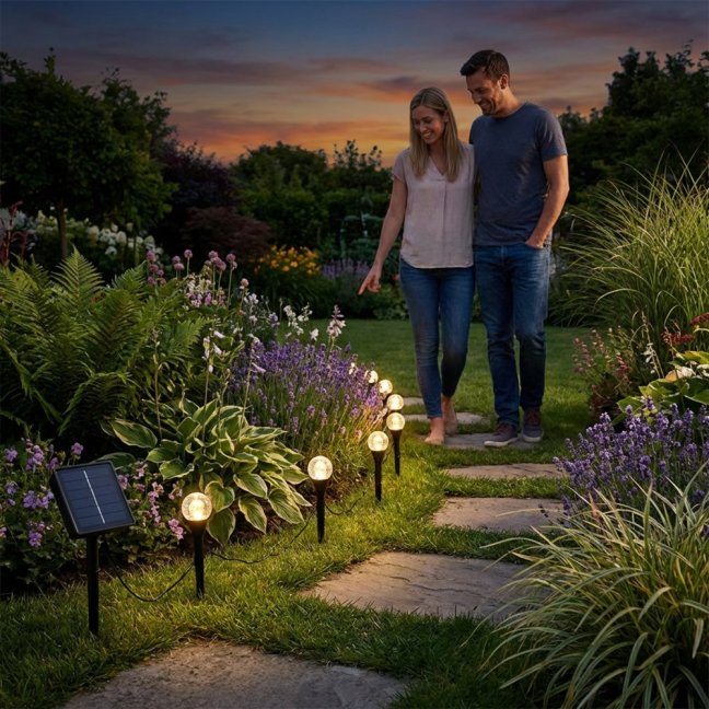 Solárna záhradná girlanda 20LED zapichovacia 5, 80m HAKON Lumiled