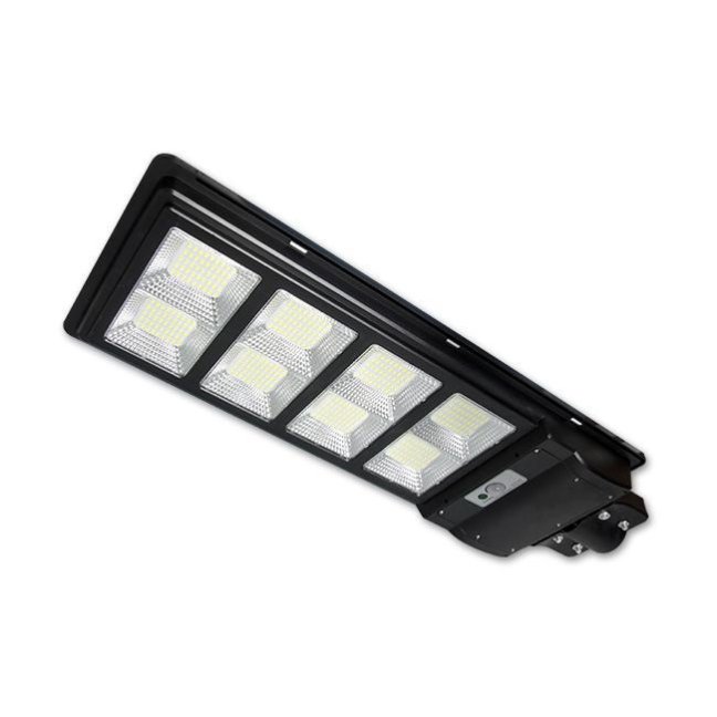 LED solárna pouličná lampa - 360W - 6000K + pohybový a súmrakový senzor + Ovládač - čierna