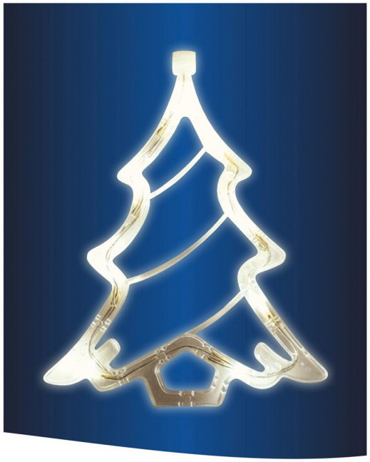 Led dekorácia do okna, stromček, 19cm, 4,5v