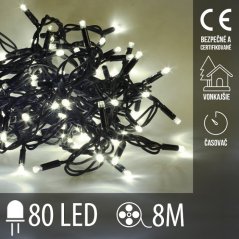 LED vianočná reťaz, 8 m, vonkajšia aj vnútorná, vintage, časovač