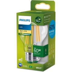 LED žiarovka E27 A60 4W = 60W 840lm 2700K Warm Filament PHILIPS Ultra Efficient