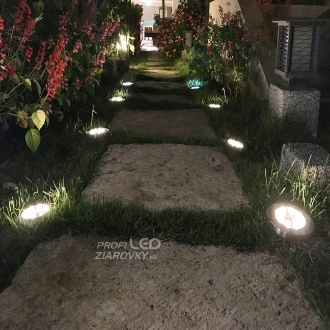 Záhradná solárna lampa 16x LED - zapustená - sada 4ks - studená biela