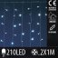 Svetelný záves vonkajší 1 × 2 m, 210 LED, studená biela