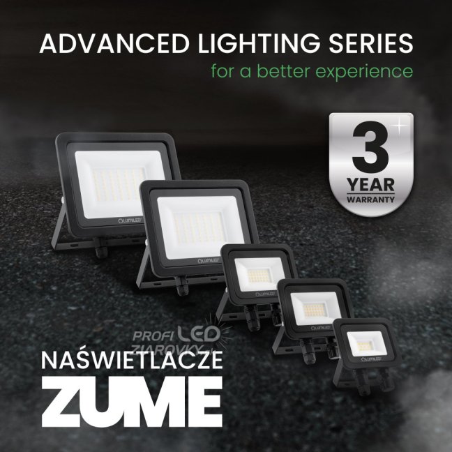 LED reflektor ZUME 10W 1100lm 4000K IP65 Black Advanced Lighting Series LUMILED