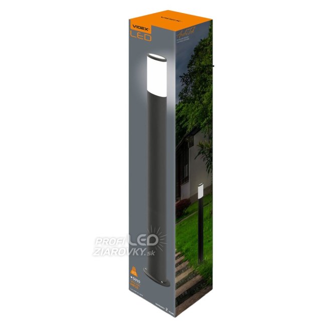 Vonkajšie záhradné svietidlo PIPE Round 60cm IP54 GU10 Black Videx