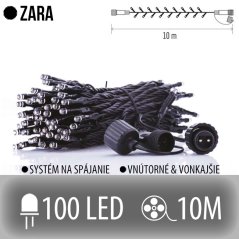Zara Led svetelná reťaz vonkajšia - 100led - 10m studená biela