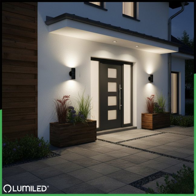 Záhradné nástenné svietidlo fasáda zhora nadol LED GU10 IP44 ZINNIA Black Lumiled