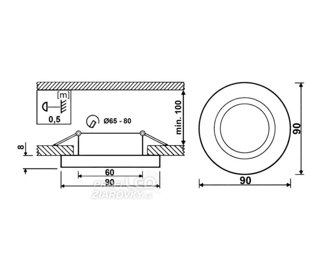 LED GU10 MR16 pevné okrúhle halogénové stropné svietidlo Ariel transparentné