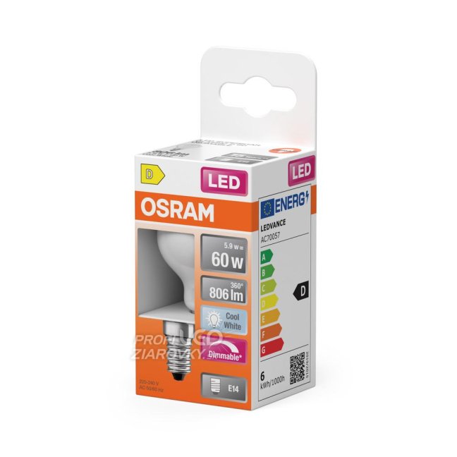 LED žiarovka E14 P45 6,5W = 60W 806lm 4000K Neutrálne 320° Stmievateľné vlákno OSRAM SUPER STAR