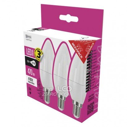 LED žiarovka Classic Candle 6W E14 neutrálna - 3ks