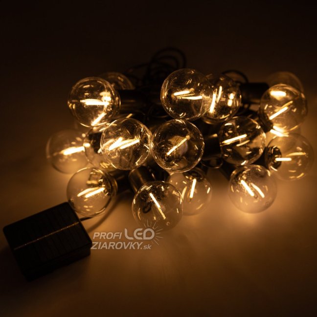 Solárna záhrada Girland 20x LED dekoratívne gule 11,58 m 3000K Warm LOVO LUMILED